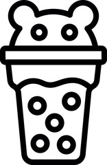 Poster - Fruity bubble tea icon outline vector. Asian balls beverage. Popping bubbles tea