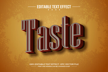 Wall Mural - Taste 3D editable text effect template
