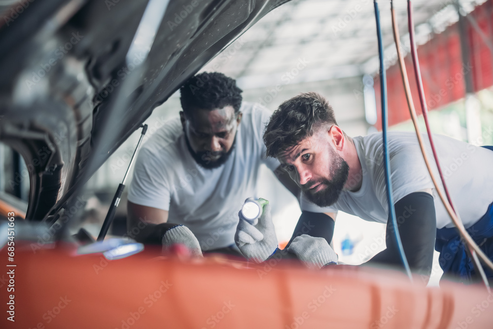 Auto mechanic analyze, troubleshoot, address coolant, heater, engine