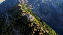 Aerial View By Drone Of The Kehlsteinhaus In German Alps