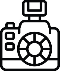 Canvas Print - Photo camera gadget icon outline vector. Capturing images apparatus. Shooting camera device