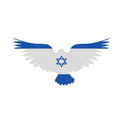 Wall Mural - israel flag peace dove