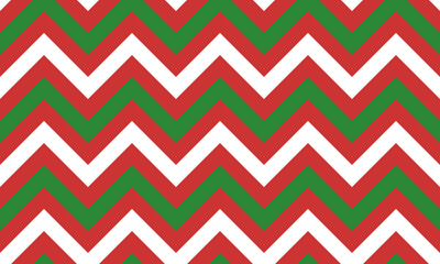 Wall Mural - christmas zigzag chevron with red green and white geometric shape. vector repeating texture.