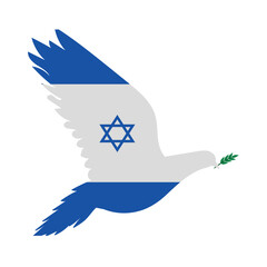 Poster - israel peace dove and olive branch