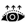 Eyelid surgery icon. Solid design. For presentation, graphic design, mobile application.