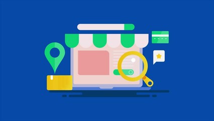 Wall Mural - ecommerce web store online shopping portal app seo optimization, product search, digital banking con