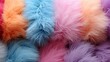 A vibrant pack of furry creatures adorned in magenta and pink scarves, exuding an air of wildness and playfulness with their fuzzy coats and stylish clothing