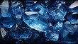 The frosty embrace of nature's icy touch, encapsulated in a dazzling pile of sparkling blue quartz crystals