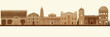 Rome city panorama, urban landscape with modern buildings. Business travel and travelling of landmarks. Illustration, web background. Skyscraper silhouette. Italy