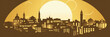 Siena city panorama, urban landscape. Business travel and travelling of landmarks. Illustration, web background. Buildings silhouette. Tuscany, Italy