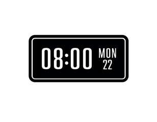 Wall Mural - digital clock on white background	