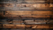 © hanifa - Dark stained wooden table background, rustic wood planks texture top view. Generative AI.