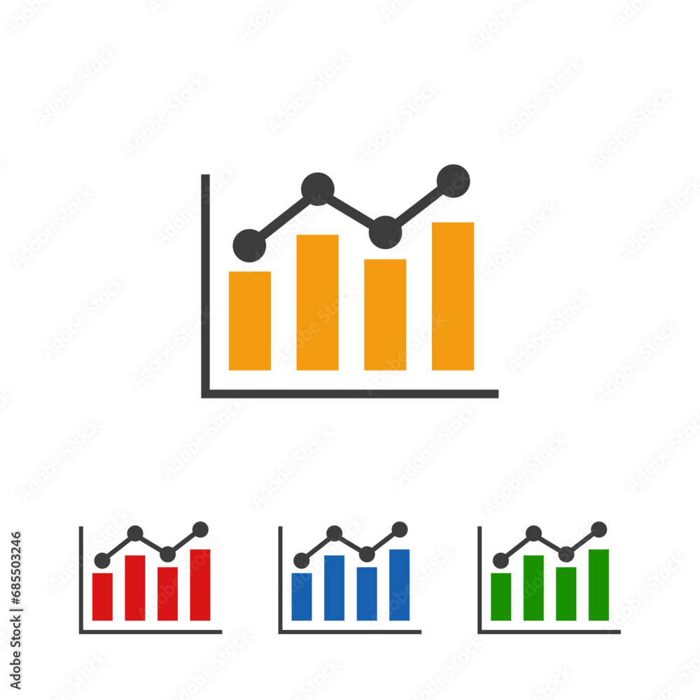 Graph icon in trendy flat style. Chart bar symbol for your website ...