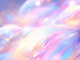 Wall Mural - fantasy color feather background,created with generative ai tecnology.