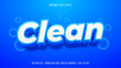 Editable clean style text effect, blue text theme