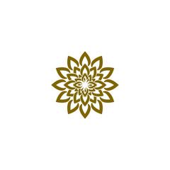 Wall Mural - Elegant luxury flower or mandala logo design isolated on white background