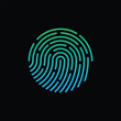 Simple fingerprint logo icon vector.
