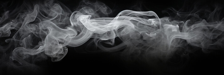 White smoke on black background