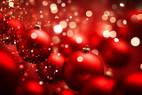 Fototapeta Tulipany - A vibrant celebration of winter glowing with illuminated decorations , background, for new year, red christmas balls, sparklers