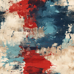 Seamless abstract grunge red and blue texture background, ai generative