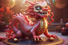 Chinese Dragon Illustration, Light Red And Light Bronze, Rich And Colorful Stories