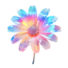 Poster - Hologram crystal daisy,hologram,holographic daisy made of crystal isolated on transparent background,transparency 