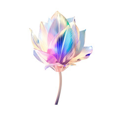 Wall Mural - Hologram crystal tulip,hologram,holographic tulip made of crystal isolated on transparent background,transparency 