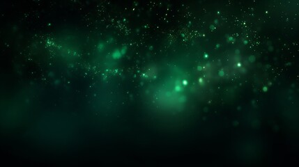 Aufkleber - Abstract festive dark green glow glitter particle confetti bokeh texture background illustration