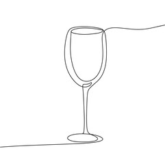 Canvas Print - Wineglass. One line.