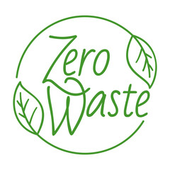 Canvas Print - Zero waste decorative green slogan