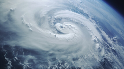 Aufkleber - Aerial photograph capturing the immense scale of a tropical cyclone, illustrating the power and complexity of atmospheric phenomena.