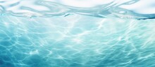 Water Wave Underwater Blue Ocean Swimming Pool Wide Panorama Background Sandy Sea Bottom Isolated On White Background