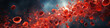 Red blood cells illustration on dark background. 