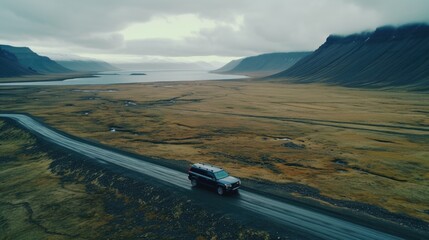 Wall Mural - a car on the road