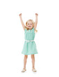 © Mayur/peopleimages.com - Jump, smile and portrait of girl child with arms up celebration on isolated, transparent or png background. Freedom, energy and excited kid with cheering motivation, support or happy, goal or success