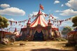 circus tent background with flags