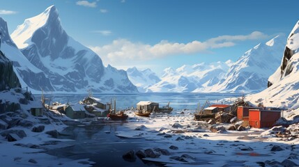 The rugged, unspoiled beauty of a remote Arctic island, home to various polar wildlife.