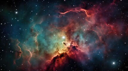 Wall Mural - celestial abstract scene with nebula and stars