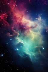 Wall Mural - celestial abstract scene with nebula and stars