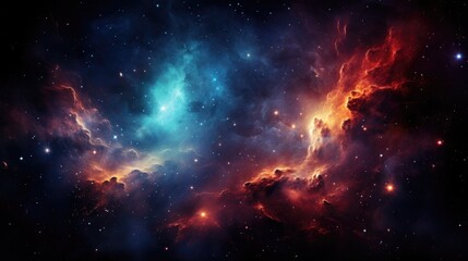 Wall Mural - celestial abstract scene with nebula and stars