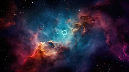 Wall Mural - celestial abstract scene with nebula and stars