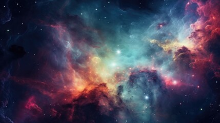 Wall Mural - celestial abstract scene with nebula and stars