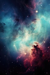 Wall Mural - celestial abstract scene with nebula and stars