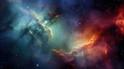 Wall Mural - celestial abstract scene with nebula and stars