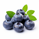 Fototapeta  - Fresh blueberries isolated on white, ai technology