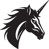 Fototapeta  - unicorn head silhouette.