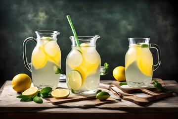 fresh lemonade with lemon and lime