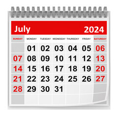 Wall Mural - Calendar - July 2024