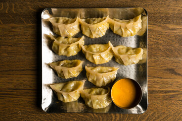 Poster - Nepalese momo dumplings with sauce