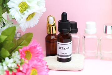 Poster - Collagen in a bottle, Substances used for treatment  or medical beauty enhancement